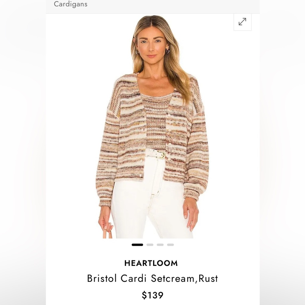 Heartloom Cardigan Sweater Set Color Rust/Dune NWOT